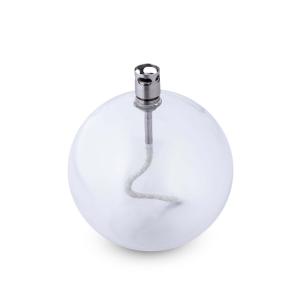 Oljelampe - Glass - Rund Boll - Sølv - Ø11 cm - www.frokenfraken.se
