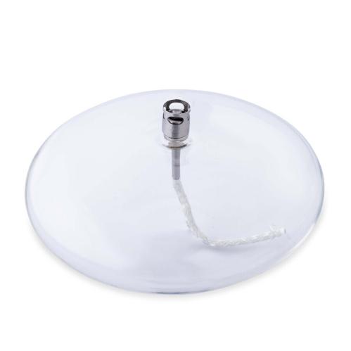 Oljelampe - Glass - Rund Platt - Sølv - Ø18 cm - www.frokenfraken.se
