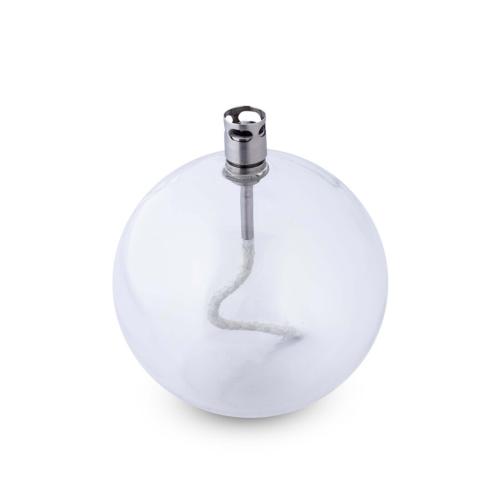Oljelampe - Glass - Rund Boll - Sølv - Ø11 cm - www.frokenfraken.se
