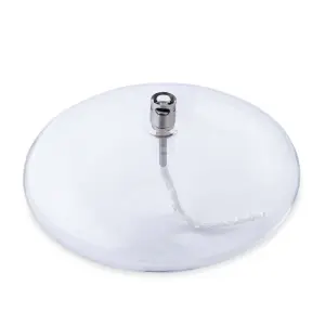 Oljelampe - Glass - Rund Platt - Sølv - Ø18 cm - www.frokenfraken.se