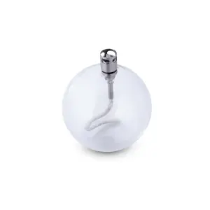 Oljelampe - Glass - Rund Boll - Sølv - Ø9 cm - www.frokenfraken.se