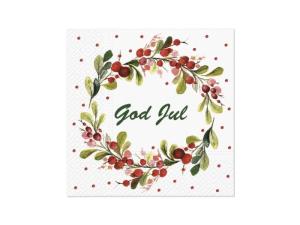 Servietter - God Jul Krans - 20-pakning - 33 x 33 cm - www.frokenfraken.se