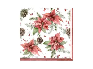 Servietter - Julestjerne - 20-pakning - 33 x 33 cm - www.frokenfraken.se