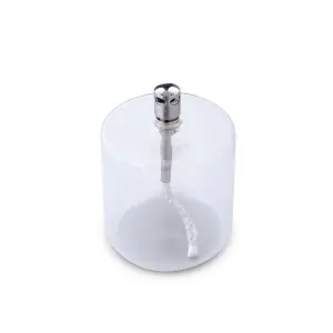 Oljelampe - Glass - Sylinder - Sølv - 8,5 x 8 cm - www.frokenfraken.se