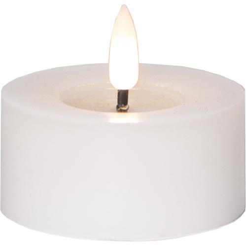 Batterilys - Hvit - LED Votivlys - 7 cm - Flamme Flow - 2 stk - www.frokenfraken.se