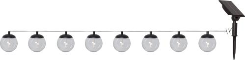 Ljusslinga Solcell - Globe - 8 st transparanta ledlampor - 1,8 m - www.frokenfraken.se