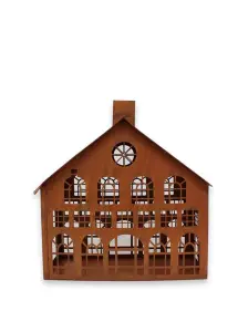 Lyslykt - Hus - Rust - 31 x 30 x 13 cm - www.frokenfraken.se