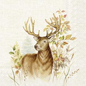Servietter - Hunted Deer Cream - 20 st/33 x 33 cm - www.frokenfraken.se
