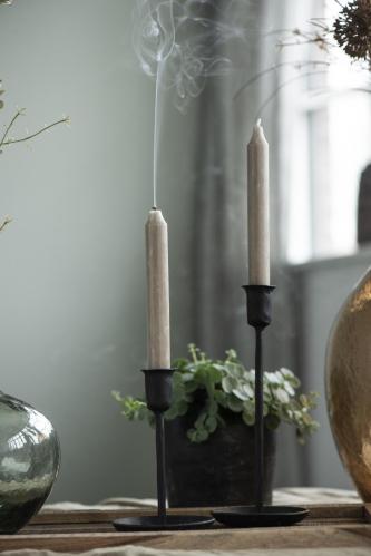 Lysstake med skålbase - Svart - Ø10 x 24,5 cm - www.frokenfraken.se