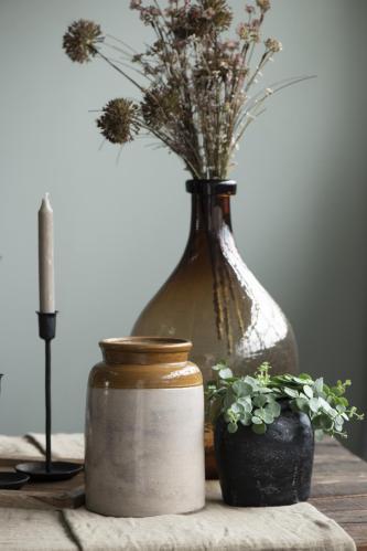 Lysstake med skålbase - Svart - Ø10 x 24,5 cm - www.frokenfraken.se