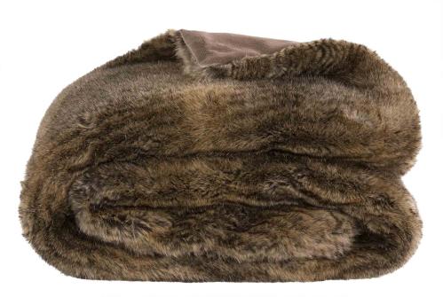 LEIA Stripe Brown Pledd 127x150 - www.frokenfraken.se