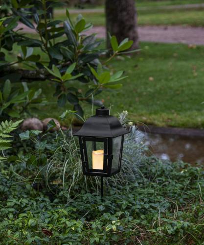 Gravlykt med batterilys - Kors eller Kule - Svart med timer - www.frokenfraken.se