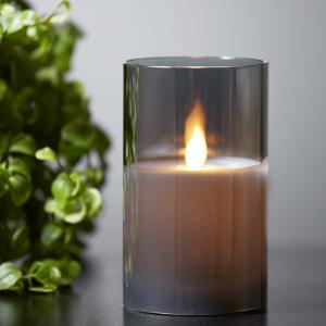 Batterilys - M-Twinkle - Glassholder - Grå - 7.5 x 12,5 cm - www.frokenfraken.se