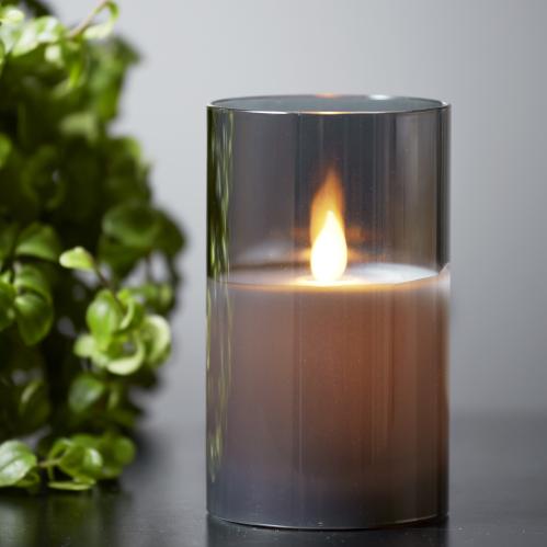 Batterilys - M-Twinkle - Glassholder - Grå - 7.5 x 12,5 cm - www.frokenfraken.se