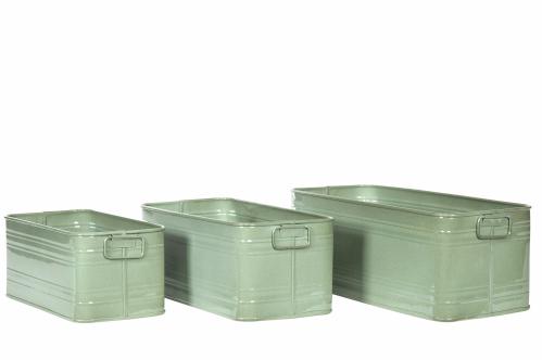 Krukke Firkantet Emalje Lys Grønn - 3 størrelser - www.frokenfraken.se