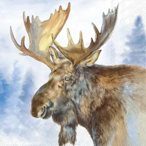 Servietter - Moose Blue - 20 st/33 x 33 cm - www.frokenfraken.se