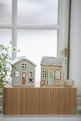 Lyslykt - Hus - LØKKEN - Beige - 10cm - www.frokenfraken.se