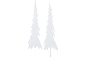 Juletre - På Pinne - Metall - Hvit - 1 stk - 25 x 7,5 cm - www.frokenfraken.se