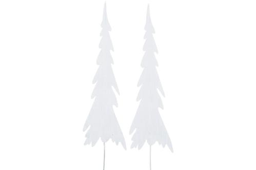 Juletre - På Pinne - Metall - Hvit - 1 stk - 25 x 7,5 cm - www.frokenfraken.se