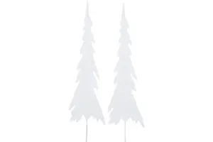 Juletre - På Pinne - Metall - Hvit - 1 stk - 25 x 7,5 cm - www.frokenfraken.se