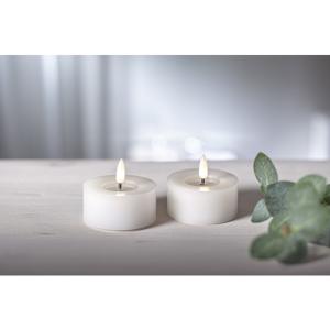 Batterilys - Hvit - LED Votivlys - 7 cm - Flamme Flow - 2 stk - www.frokenfraken.se