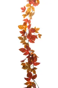 Girlang - Høstblader - Oransje - 180 cm - www.frokenfraken.se