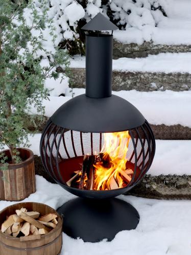 Eldstad - Terrassevarmer - Svart - 94 x Ø50 cm - www.frokenfraken.se