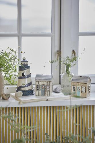 Lyslykt - Hus - LØKKEN - Beige - 10cm - www.frokenfraken.se