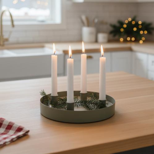 Bordlysestake – SUND – 4 lys magnet – Grønn – Ø24 cm - www.frokenfraken.se