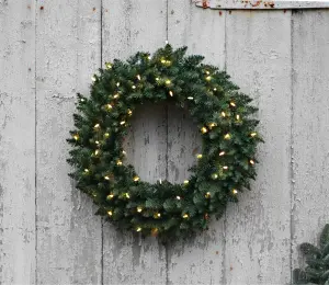 Krans - Grankrans med belysning - Ø70 cm - www.frokenfraken.se