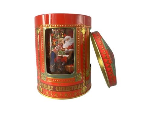 Speldosa - Burk i plåt - Tomte - 16 x 12 cm - www.frokenfraken.se