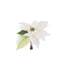 Julstjerne med klyper - Hvit - 6 cm - www.frokenfraken.se