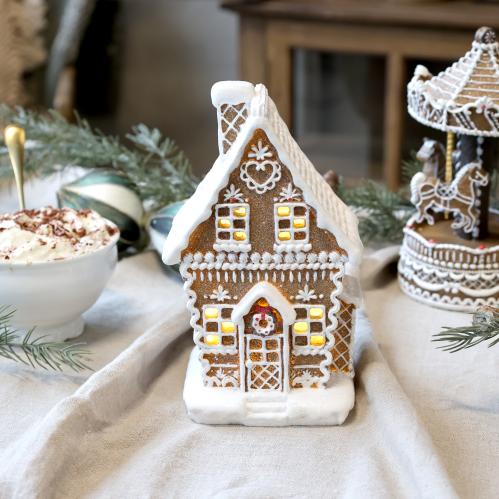 Pepperkakehus – LED – 11 x 7 x 6 cm - www.frokenfraken.se