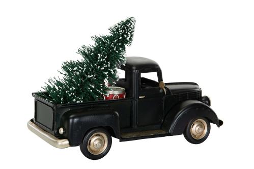 Juldekorasjon - Nisse i svart pickup - 26 cm - www.frokenfraken.se