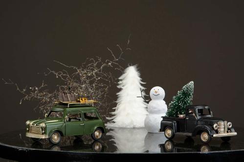 Juldekorasjon - Nisse i svart pickup - 26 cm - www.frokenfraken.se