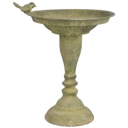 Fuglebad - Antikk metall - Grønn - H30 cm - www.frokenfraken.se