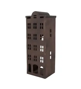 Lykta Hus Metall - rust - 40 cm - www.frokenfraken.se