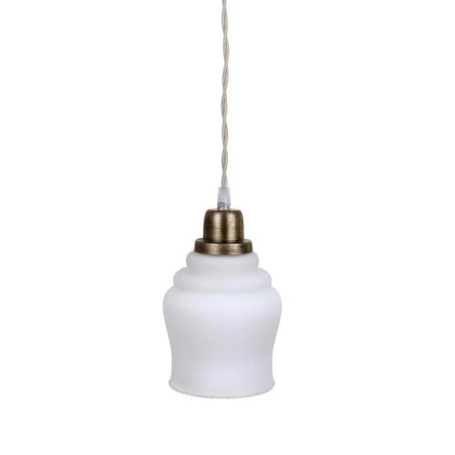 Taklampe Selma Antikk Messing - Hvit - Ø12 x H18 cm - www.frokenfraken.se
