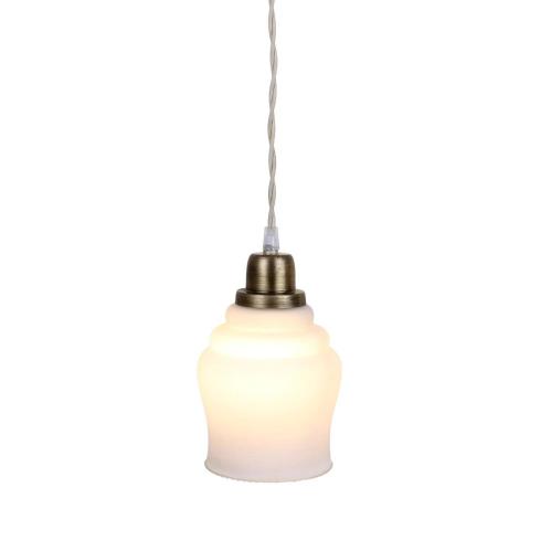 Taklampe Selma Antikk Messing - Hvit - Ø12 x H18 cm - www.frokenfraken.se