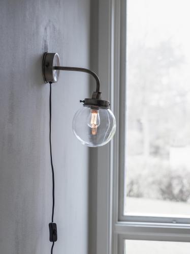 Vegglampe - Normandy - Sølv - 30 x 15 x 25 cm - www.frokenfraken.se
