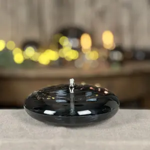 Oljelampe M - Glass - Rund Platt Ellips - Røykgrå - Ø14 cm - www.frokenfraken.se