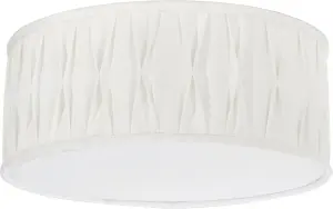 Taklampe - Plafond - Plissé - Hvit/Foldet - Ø45 cm - www.frokenfraken.se