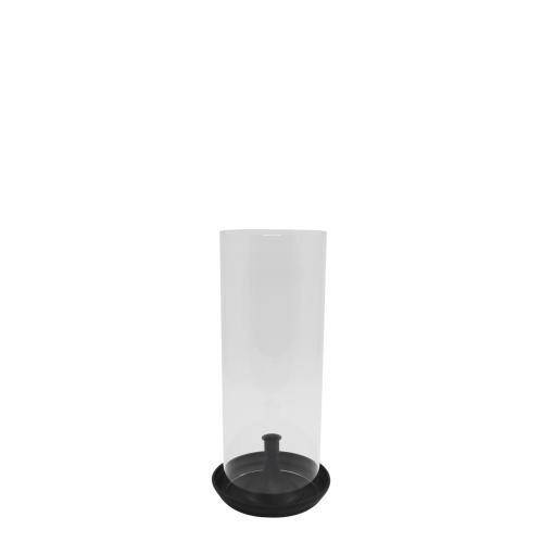 Lysestake med glass – Svart – 40 cm - www.frokenfraken.se
