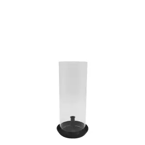 Lysestake med glass – Svart – 40 cm - www.frokenfraken.se