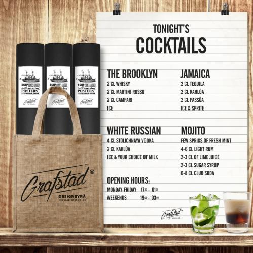 Plakat - Styckningsschema Vintage Svart - 50 x 70 cm - www.frokenfraken.se