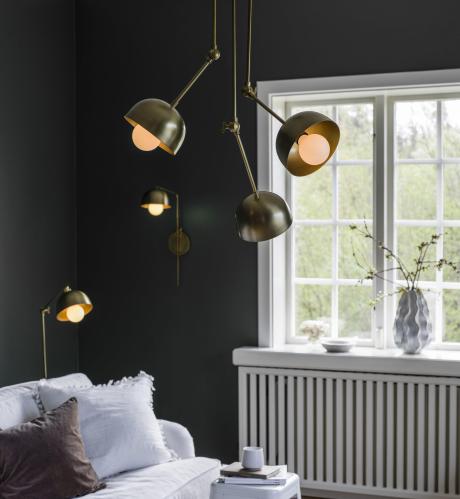 Taklampe - Brighton 3-armet - Messing - 65 x 62 cm - www.frokenfraken.se