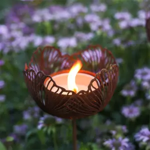 Fakkelholder på pinne – Rust – Ginko – 118 cm - www.frokenfraken.se