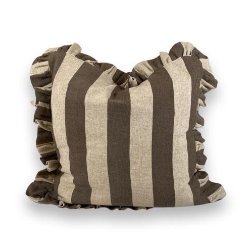 Kuddfodral - Volang Brun Blokk Stripe - 45 x 45 cm - www.frokenfraken.se