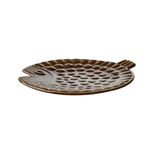 Tallerken Fisk - Brun - Ø19 cm - www.frokenfraken.se
