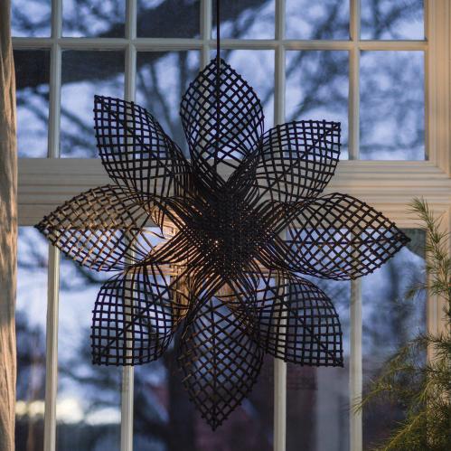 Adventsstjerne - Anna Star - Rattan/Svart - Ø82 cm - www.frokenfraken.se